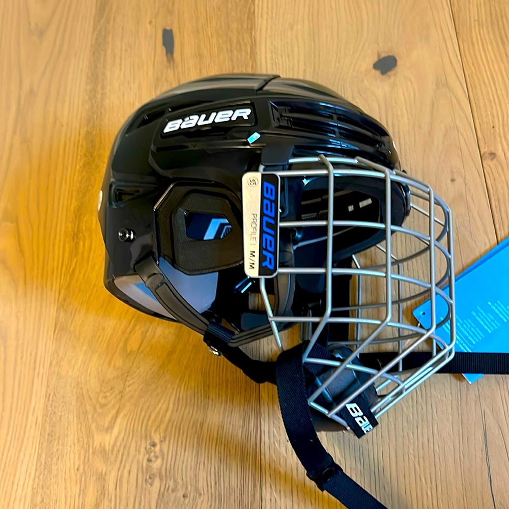 Bauer IMS 5.0 Hockey Helmet.  Jr Medium.   Profile 1 Grey Face Protector.   $65